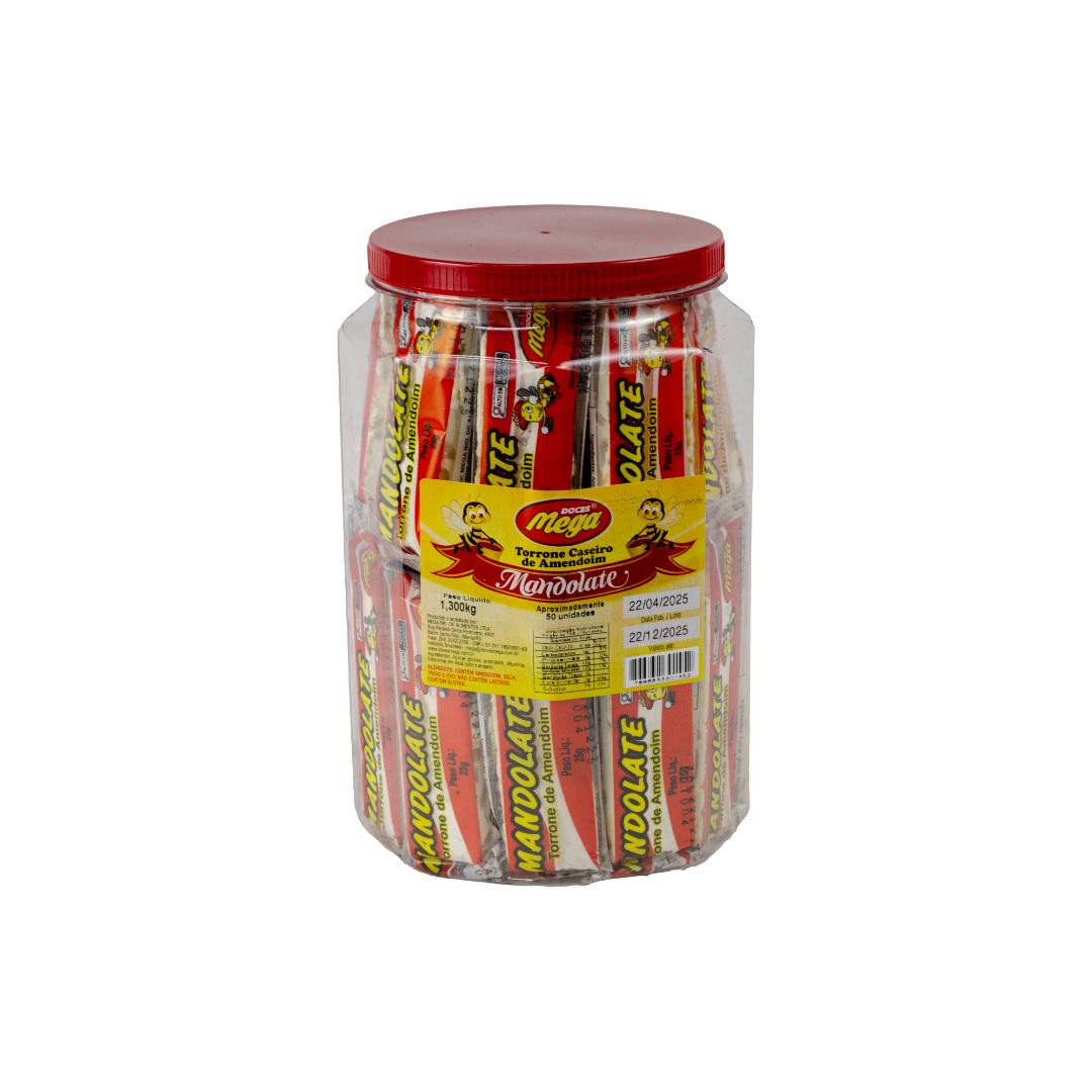 Torrone Mandolate Caseiro de Amendoim Pote - 1,300kg