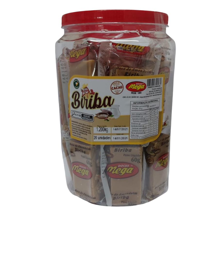 Biriba Leite e Cacau Pote - 1,200kg com 20un de 60g
