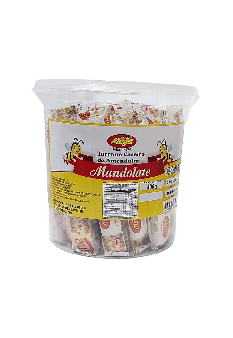 Torrone Mandolate com Amendoim Pote - 400g