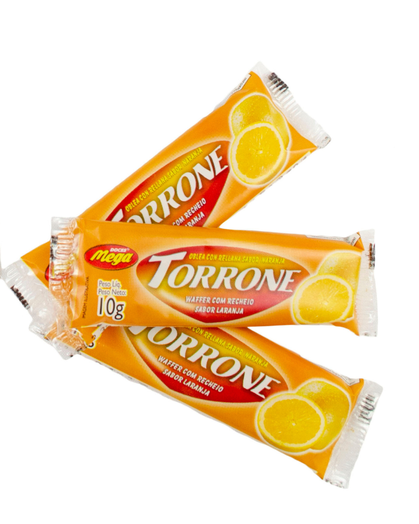 Torrone Waffer Sabor Laranja - 10g