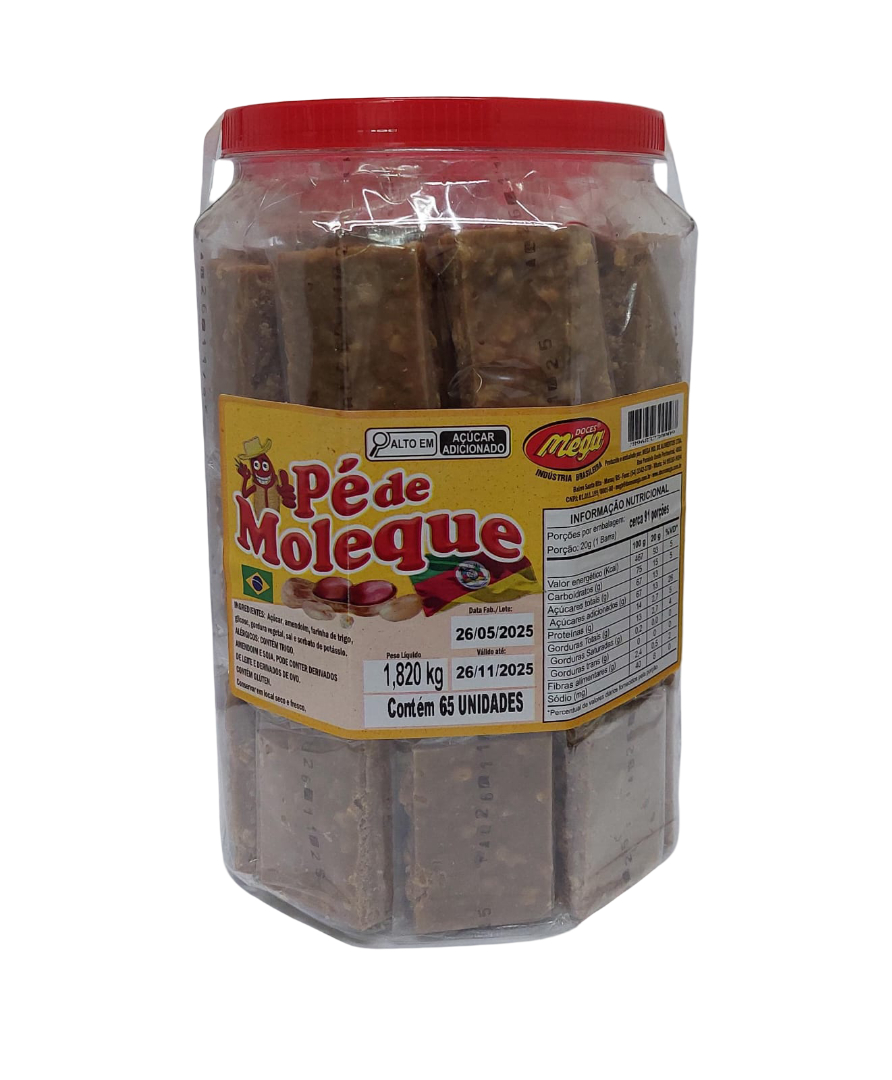 Pé de Moleque Pote - 1,820kg com 65un de 28g