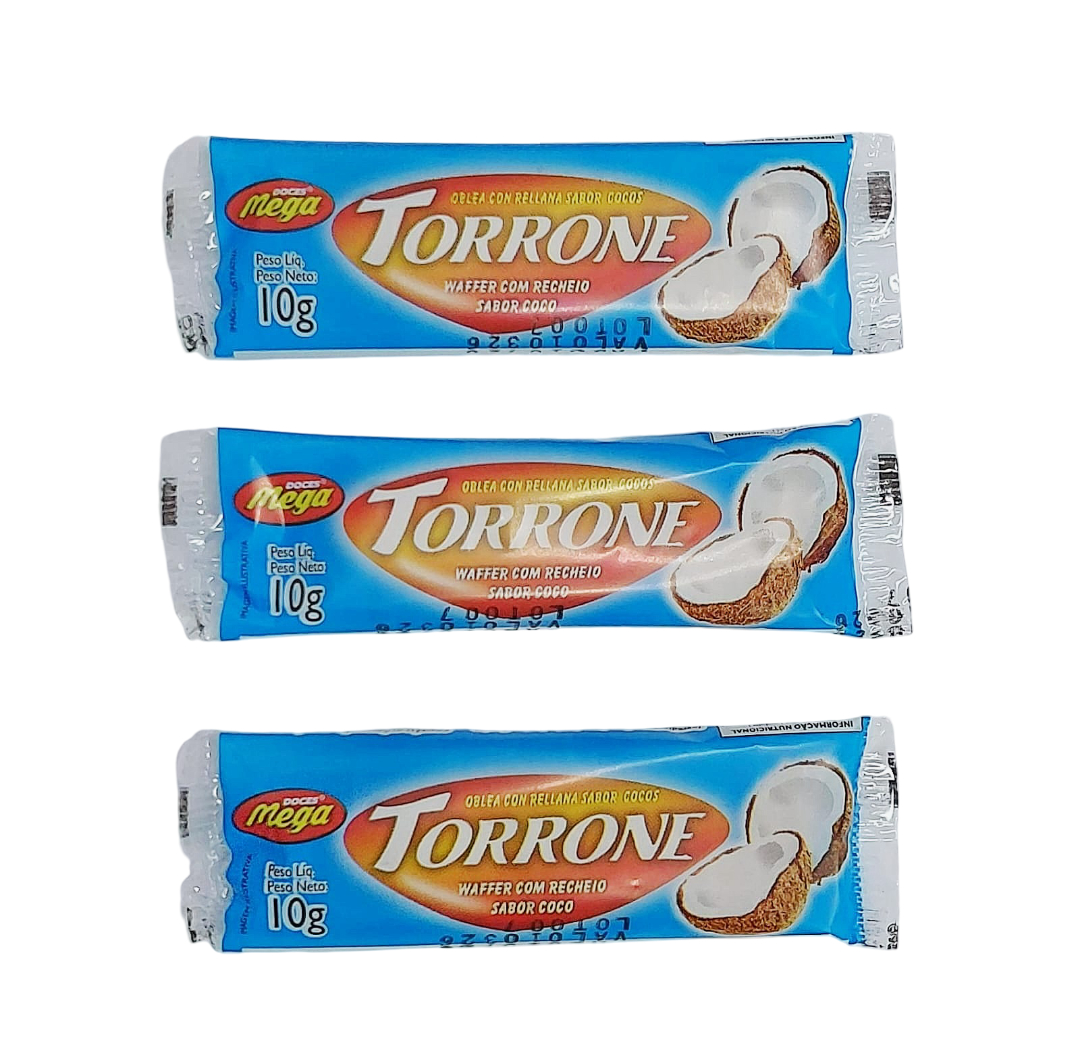 Torrone Waffer Sabor Coco - 10g