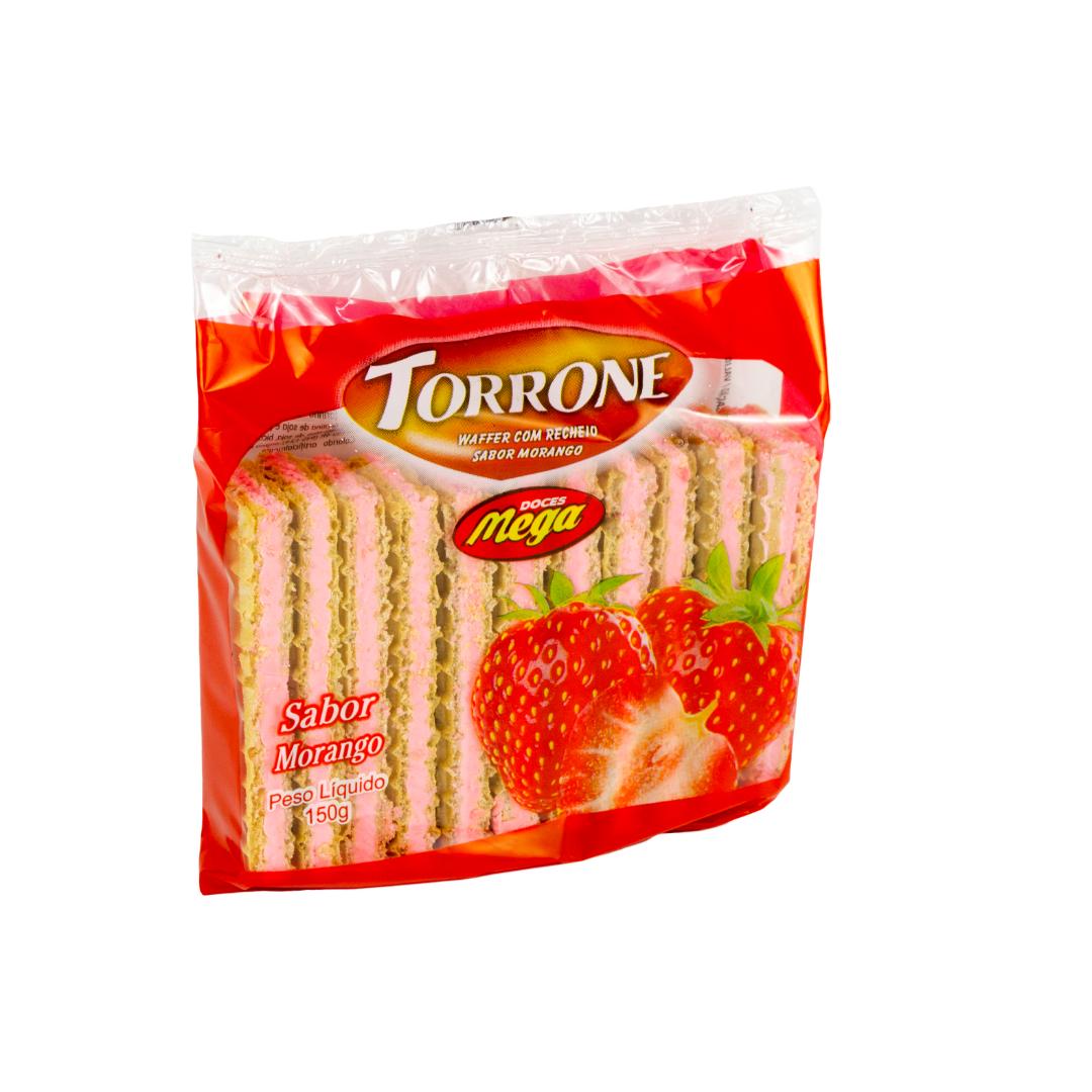 Torrone com Waffer recheio Sabor Morango - 150 g