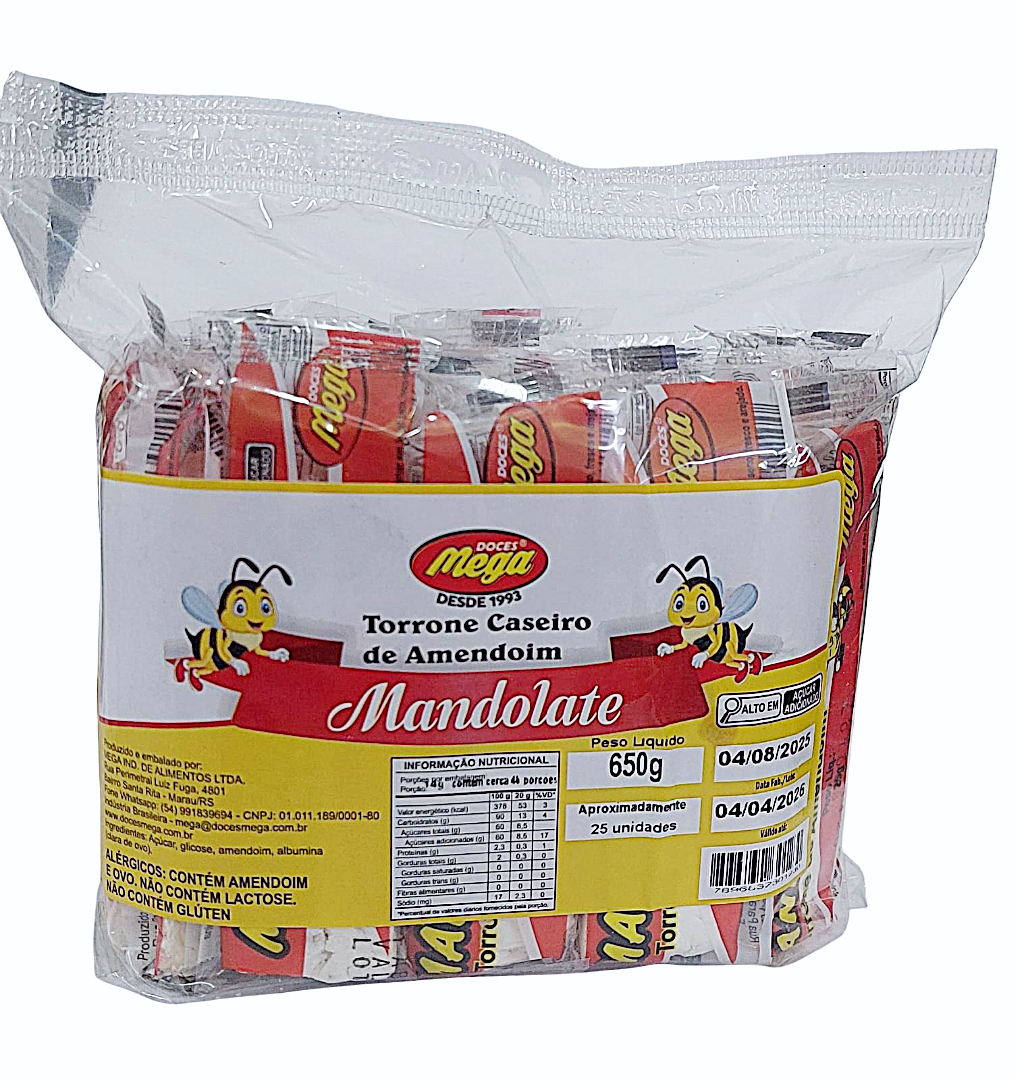 Torrone Mandolate Caseiro de Amendoim - 650g