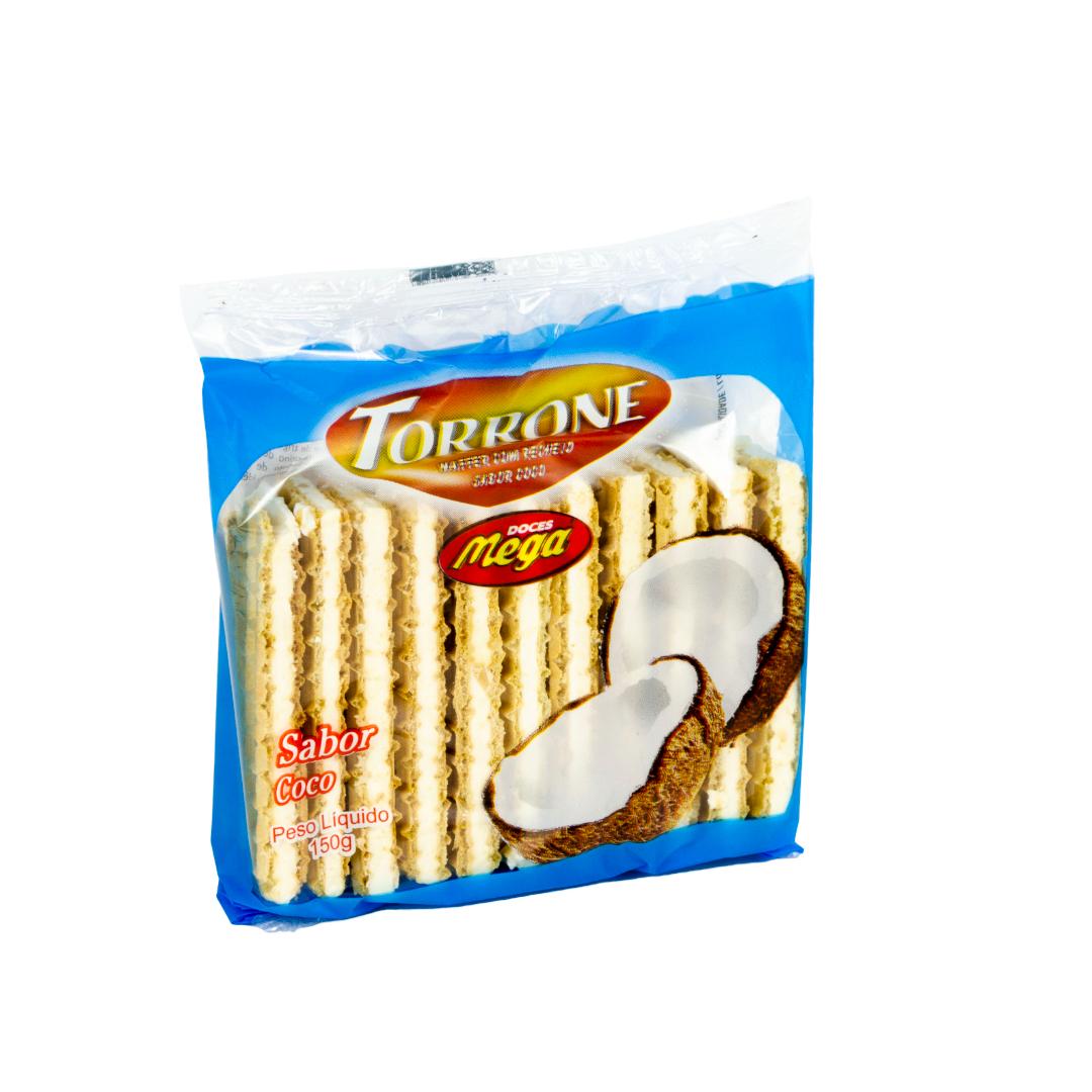 Torrone com Waffer recheio Sabor Coco - 150g